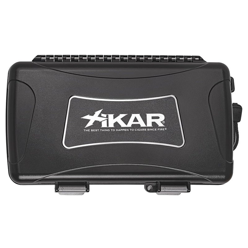 Xikar حافظة سفر سيجار XIKAR مع مرطب صغير، تحمل 15 سيجار، محكمة الإغلاق، مقاومة للماء، مقاومة للكسر، بلاستيك ABS متين، مفصلات من الفولاذ المقاوم للصدأ، رغوة يوريثان - حماية قصوى لسيجارك، أسود - Image 1